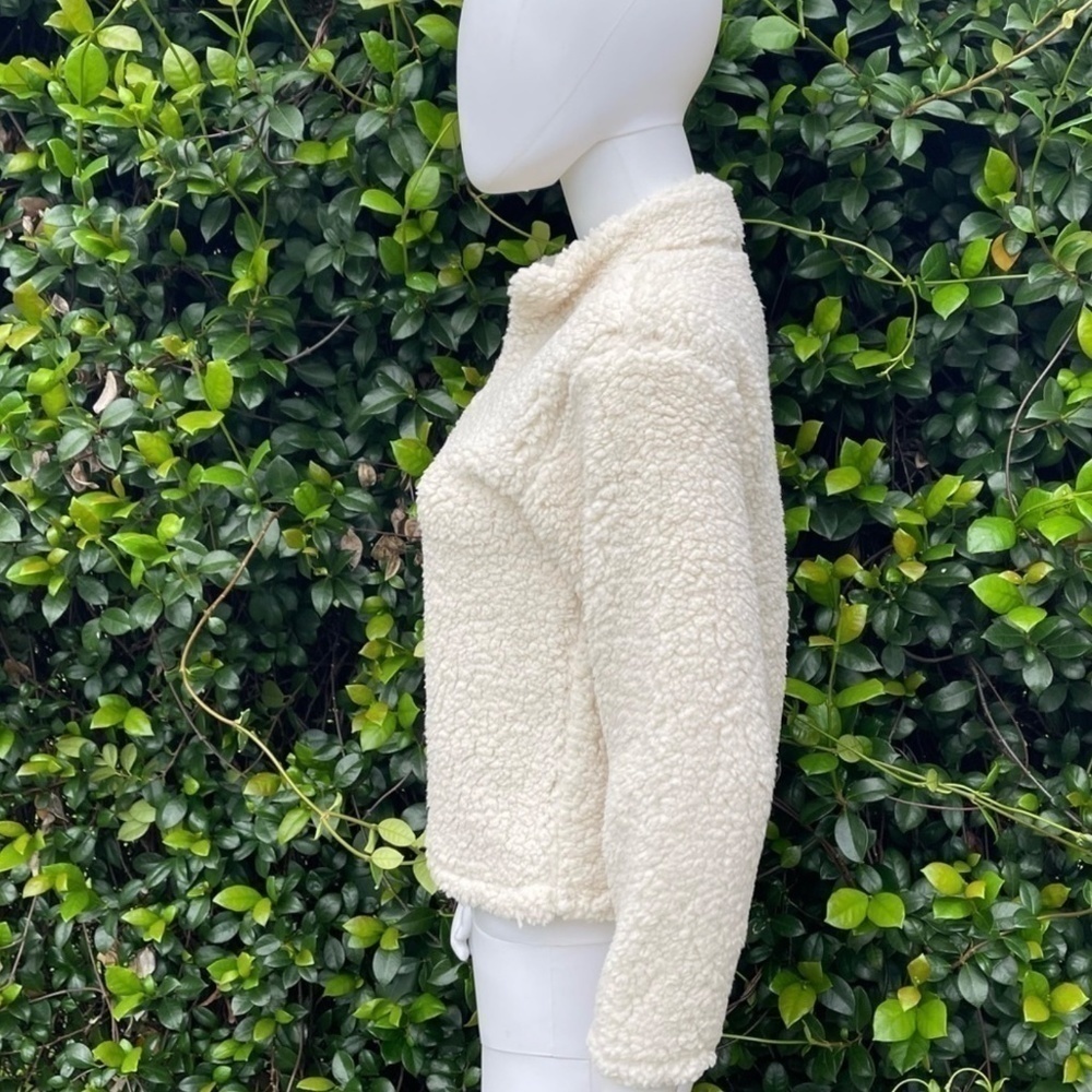 NWT Melrose & Market Nordstrom Vegan Shearling 1/4 Zip Sweater - Picture 8 of 9
